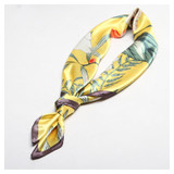 Cheeky Chipmunk Satin Feel Vintage Style Scarf - Yellow