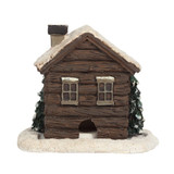 Adorable Winter Log Cabin Incense Cone Burner Ornament