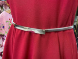 Plain Thin Silver Metal Bar Stretch Belt