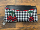 Cherry Skull and Black and White Gingham Purse