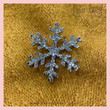 Silver Rhodium Plated, Crystal Encrusted Snowflake Christmas Brooch