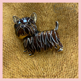 Gold Plated and Enamel Cheeky Little Dog - Purple