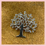 Gold Plated and Crystal Encrusted Tree of Life Brooch