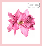 Pink Double Lily Hair Flower Clip