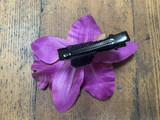 Purple single lily vintage hair flower clip