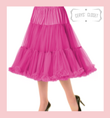 50s Vintage Supersoft Rock n Roll Rockabilly Petticoat Skirt 26" With Petticoat Bag Hot Pink