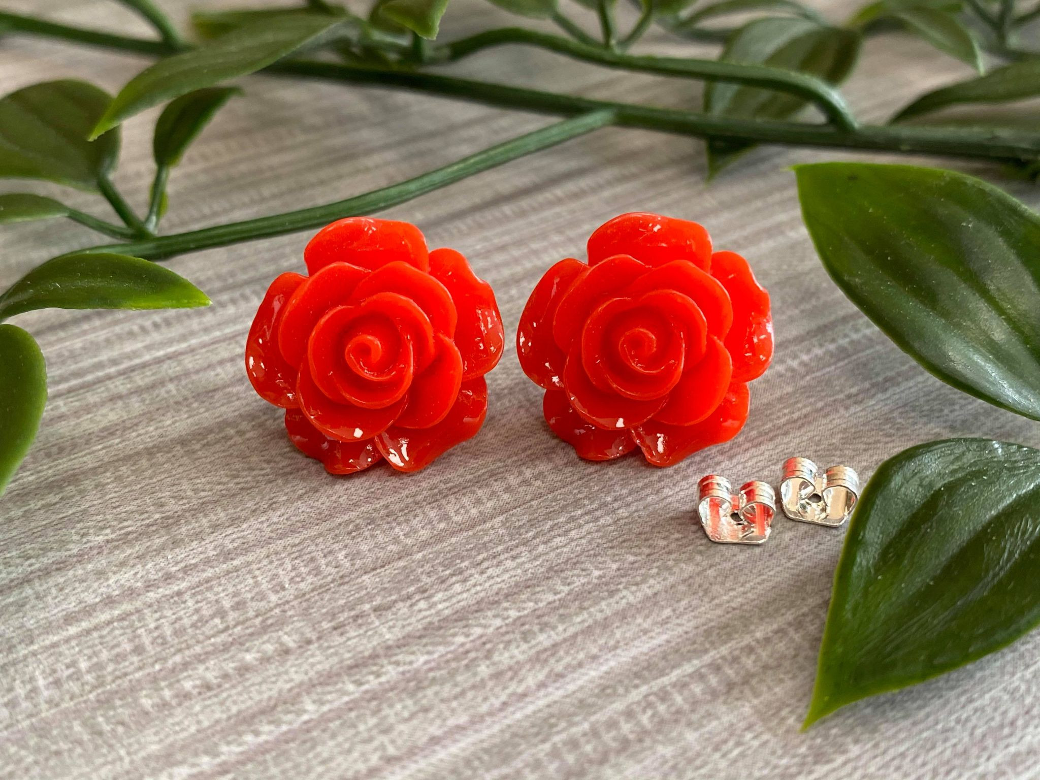 Flipkartcom  Buy sili Crystal orange fabric flower earrings for women  Crystal Plastic Fabric Stud Earring Online at Best Prices in India