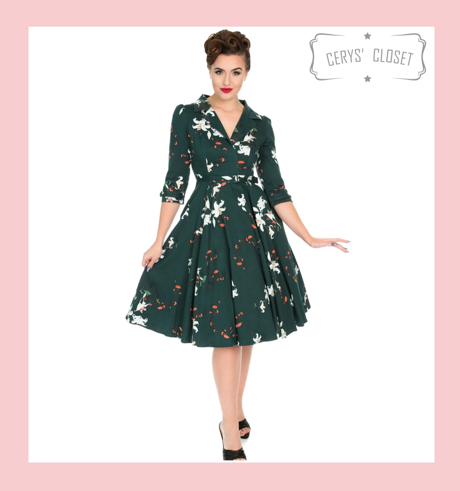 green 50s style dress