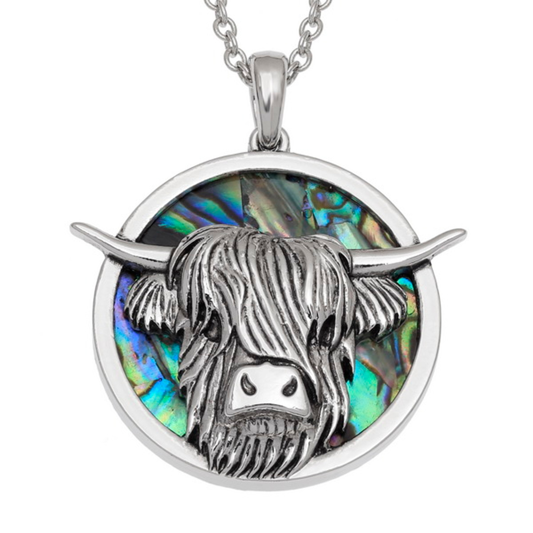 Paua Shell Highland Cow Necklace 15499.1603293888