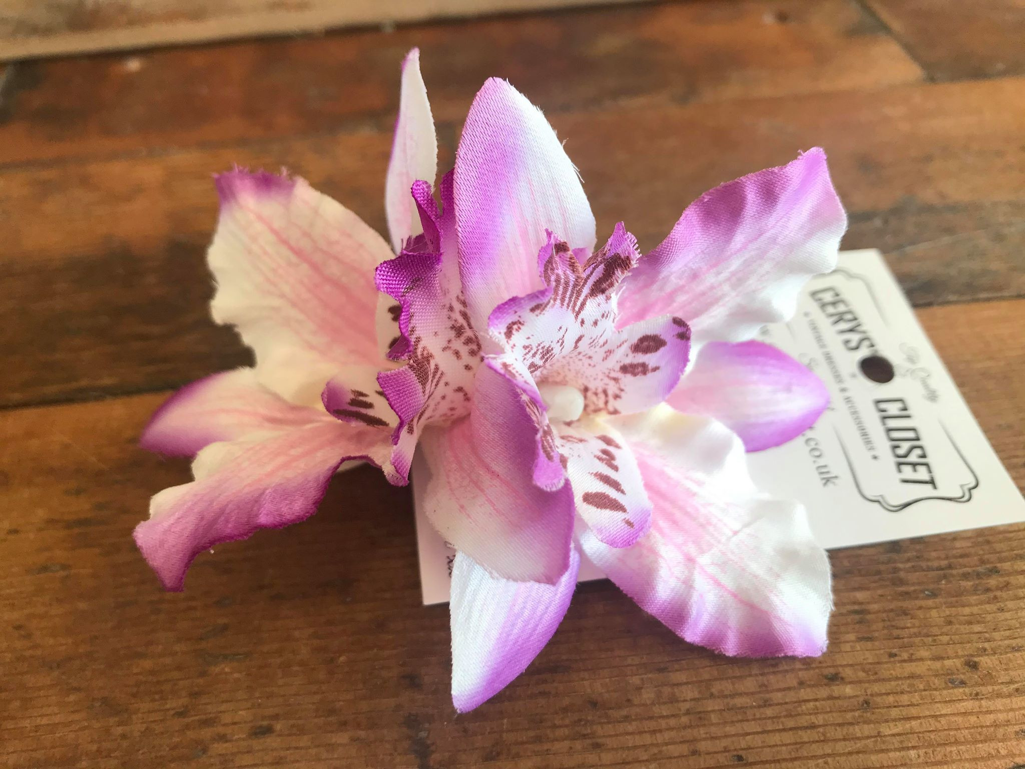 Double Lily Hair Flowers with Crocodile Clip - Light Purple  display picture 3