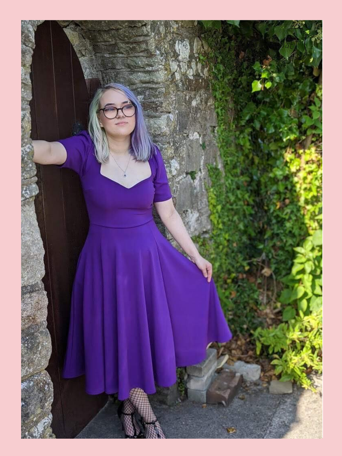 purple swing dress