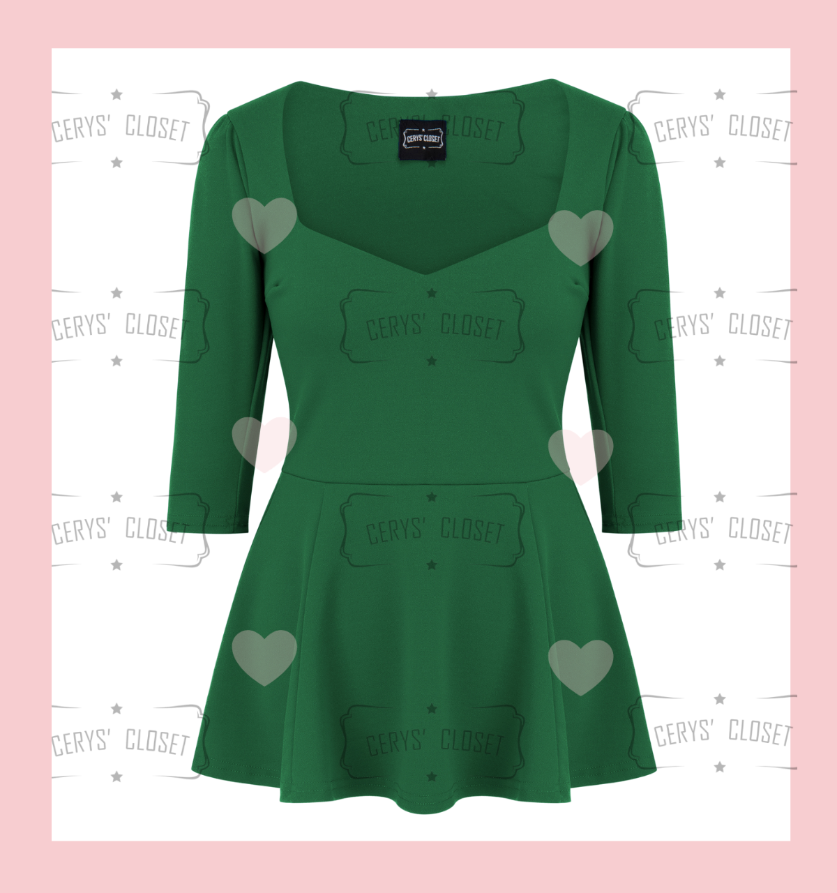 emerald green peplum top