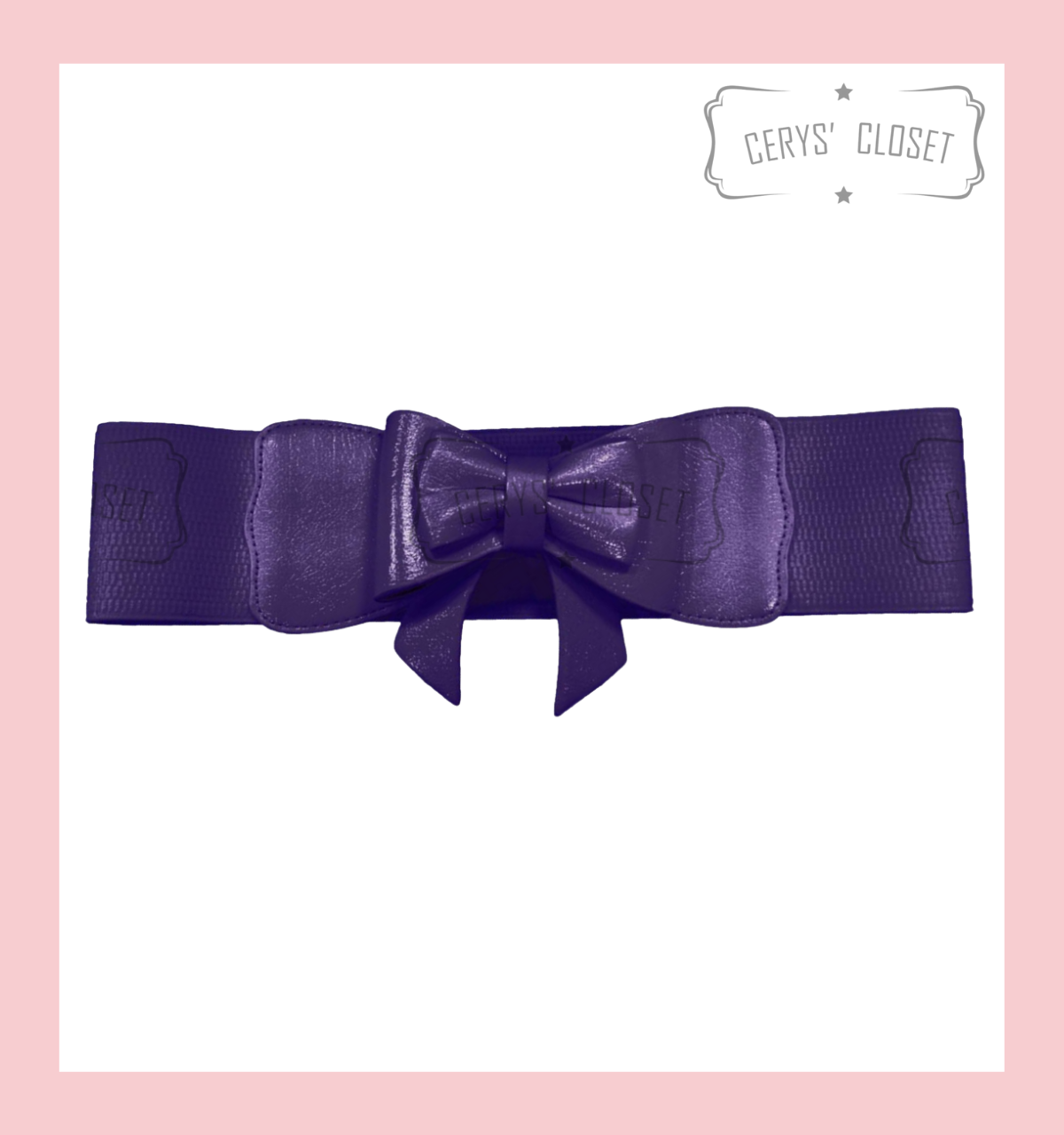 50s Vintage Inspired Faux Leather Elasticated Waspie Bow Belt