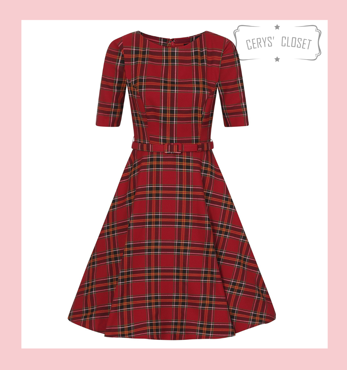 Collectif Suzanne Red Tartan Check 3/4 