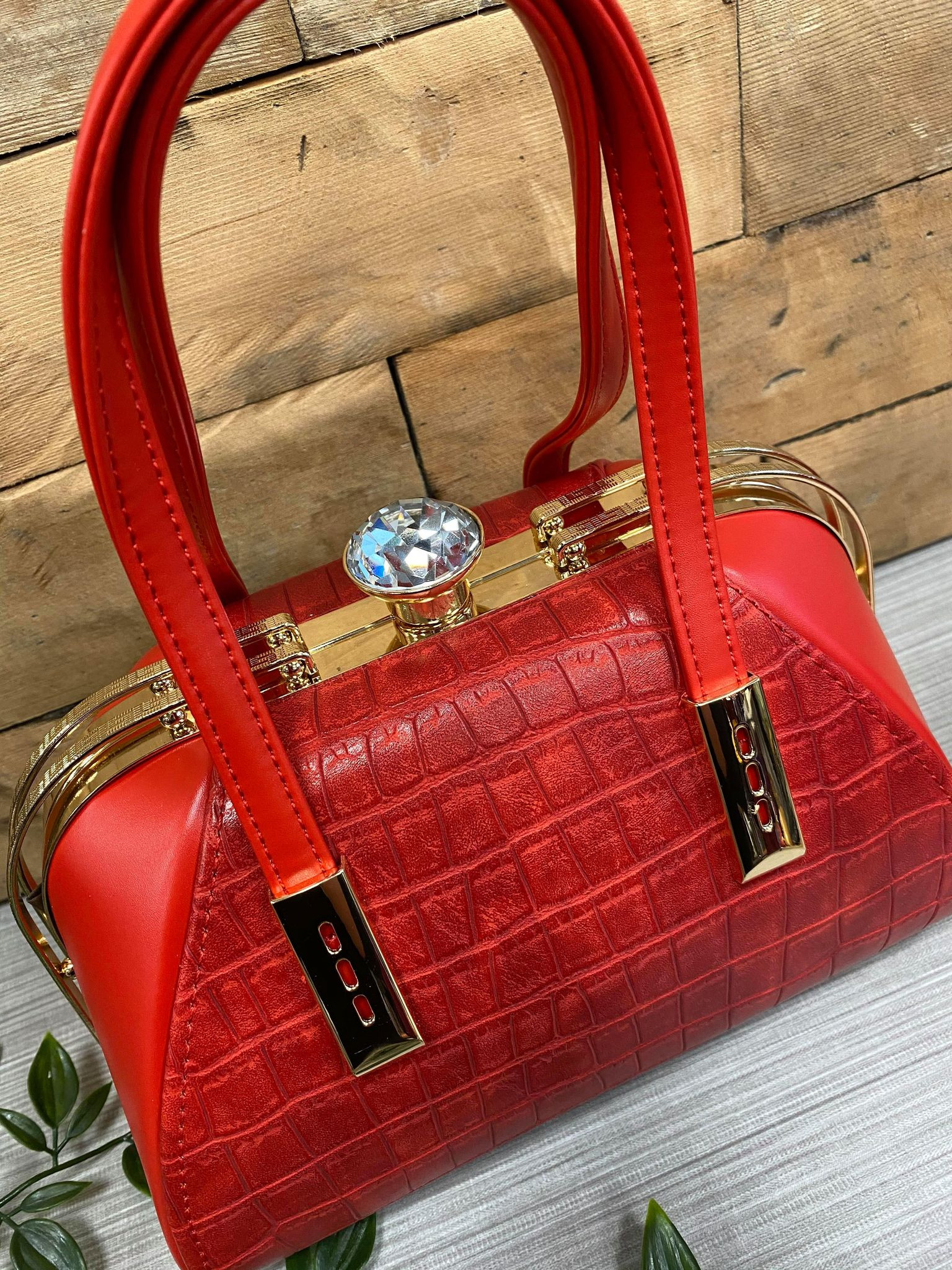 red croc handbag