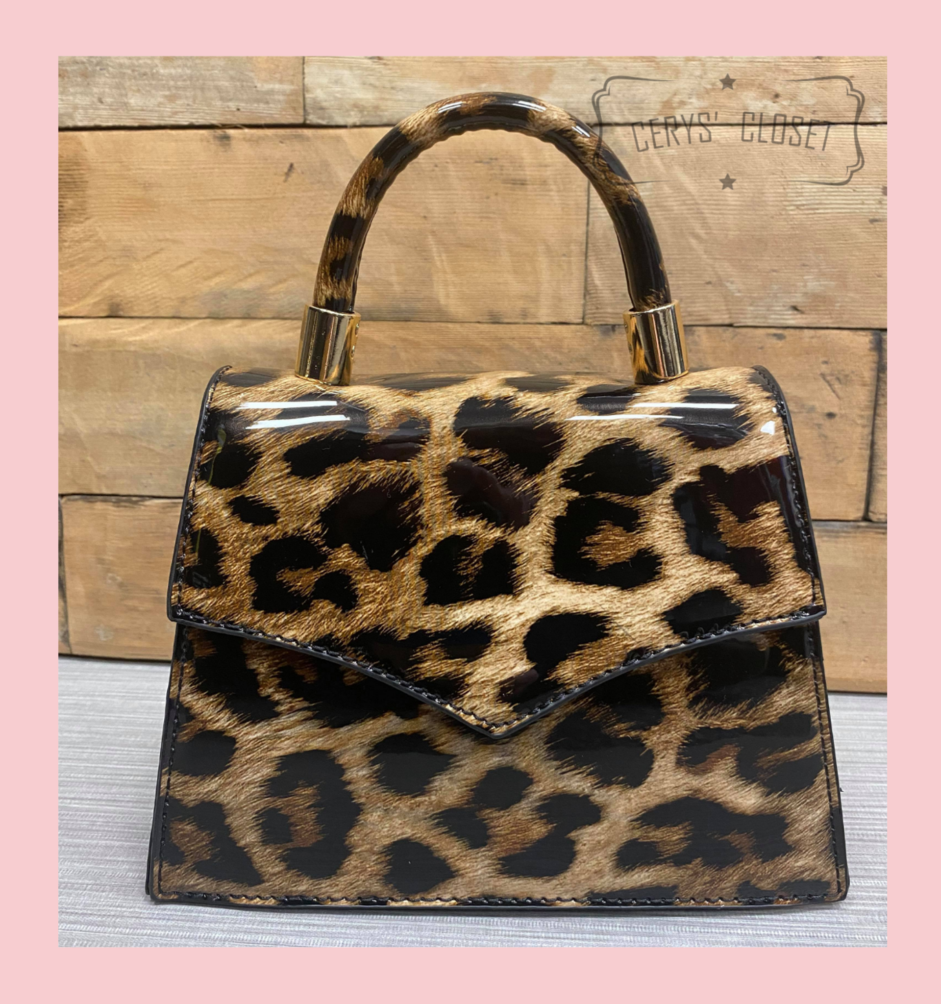 Patent leopard print bag clearance