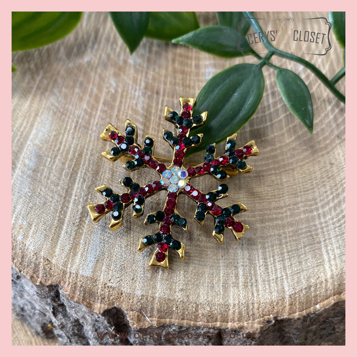 christmas snowflake brooch