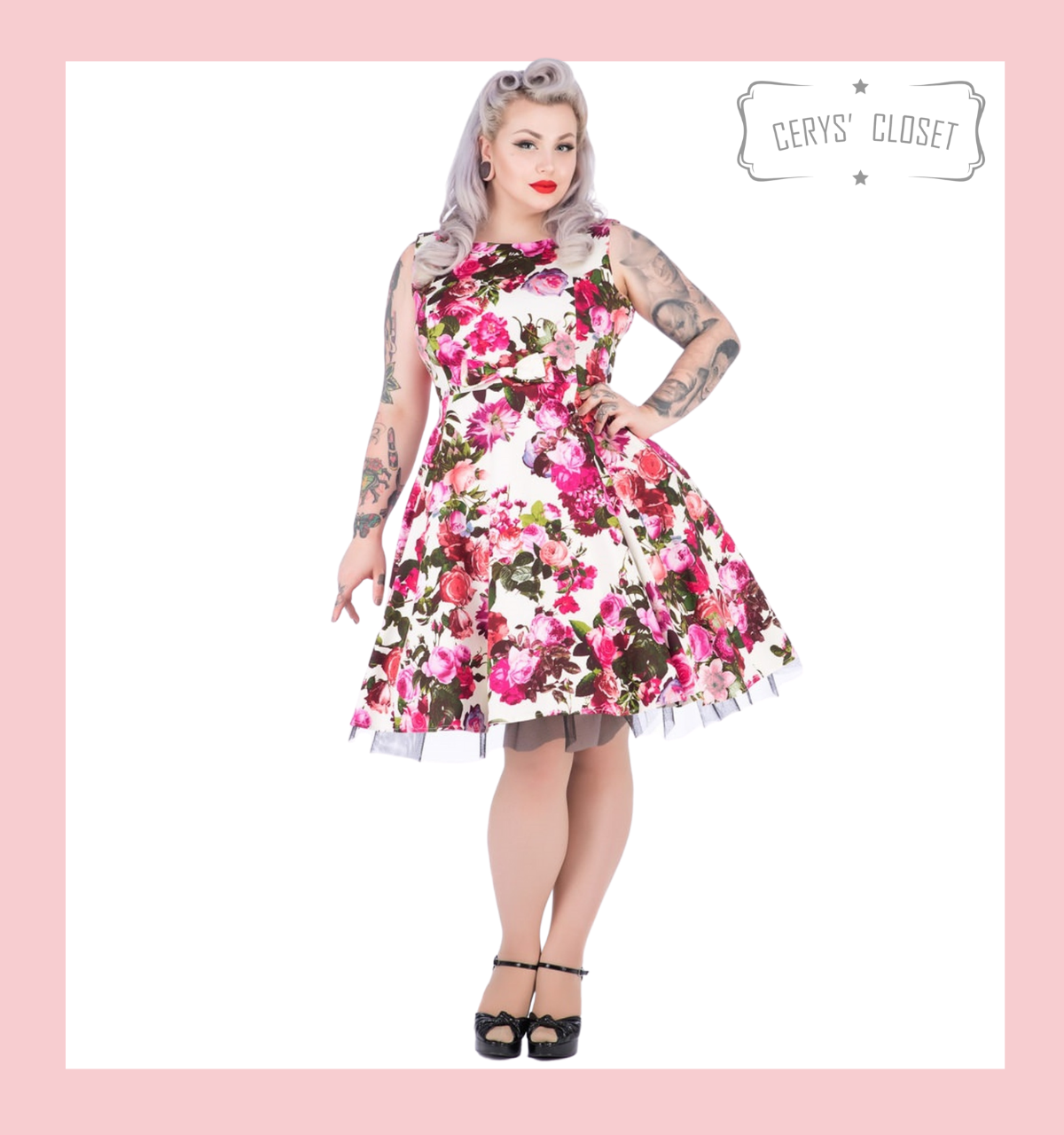 pink floral 50s dress 1950s Vintage Pink Floral Swing Dress  Dreamdressy