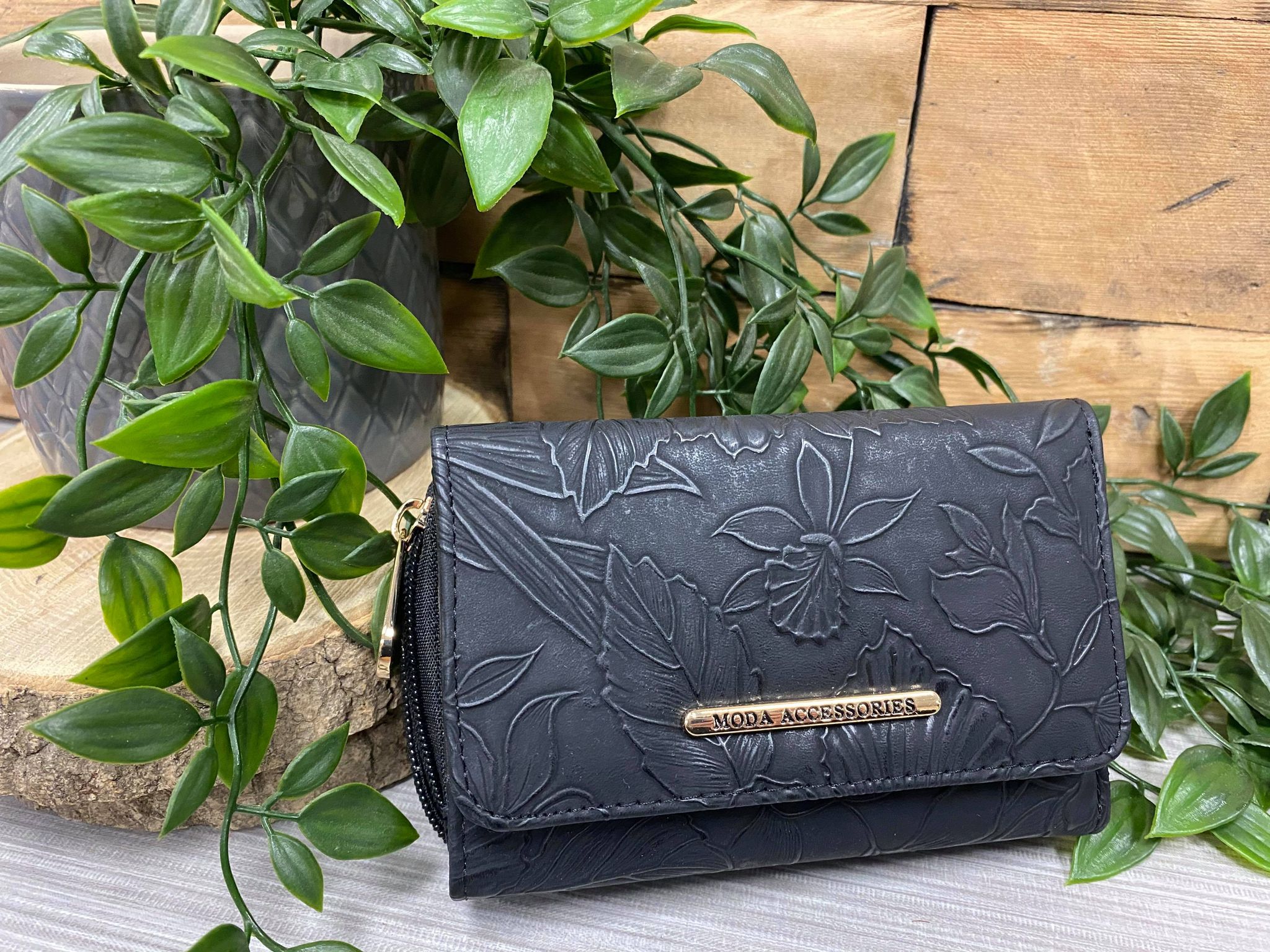 embossed purse