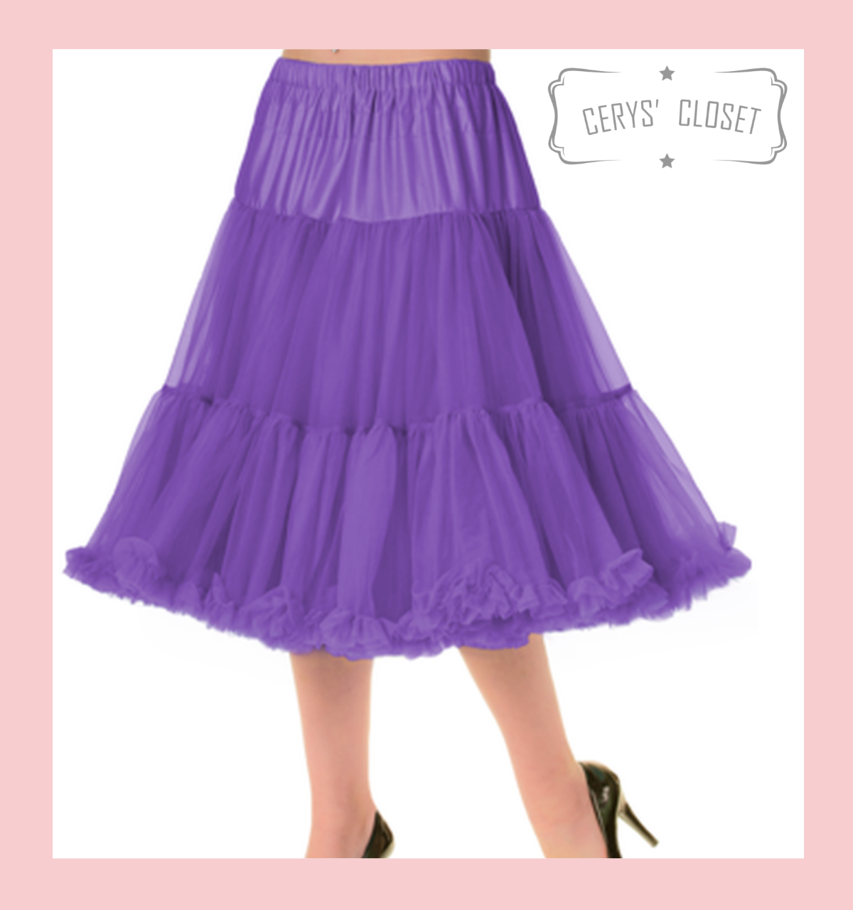 50s Vintage Supersoft Rock n Roll Rockabilly Petticoat Skirt 26 With  Petticoat Bag Purple