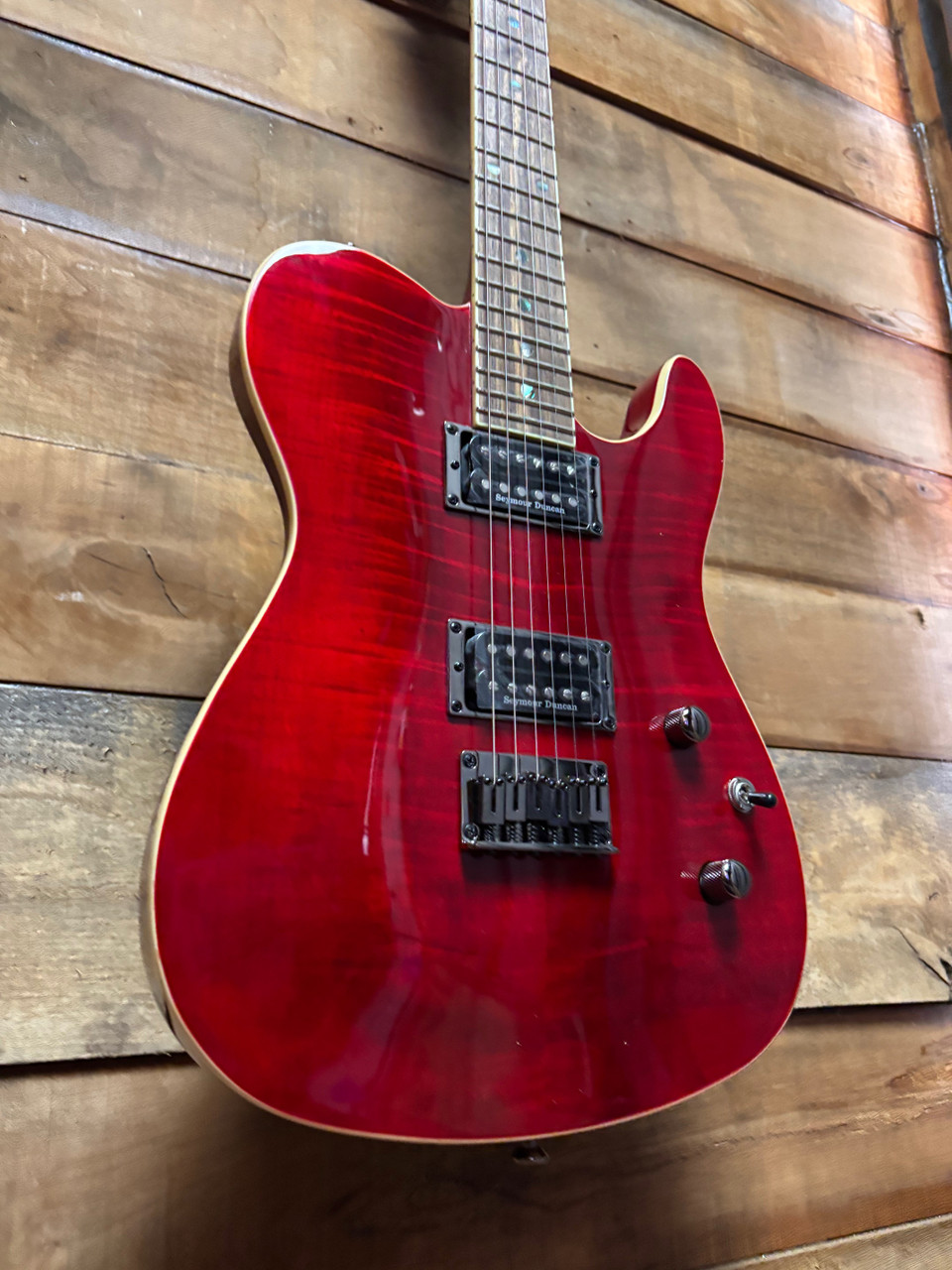 百貨店福袋 FMT Custom Telecaster Fender HH Transparent Red Crimson ギター