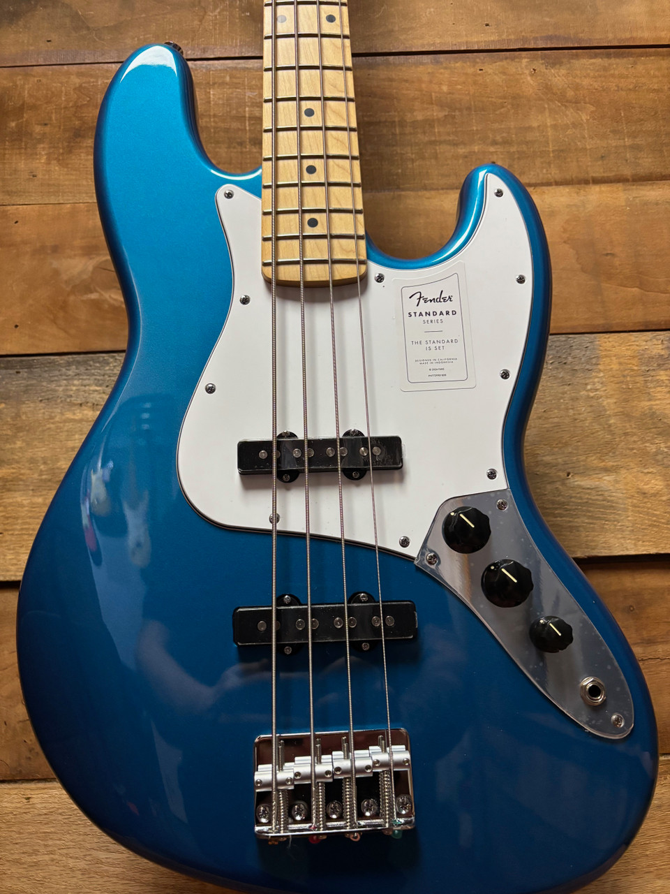 ベース Fender Jazz Bass USA Fender Standard Jazz Bass (MN) - aqua marine metallic Solid