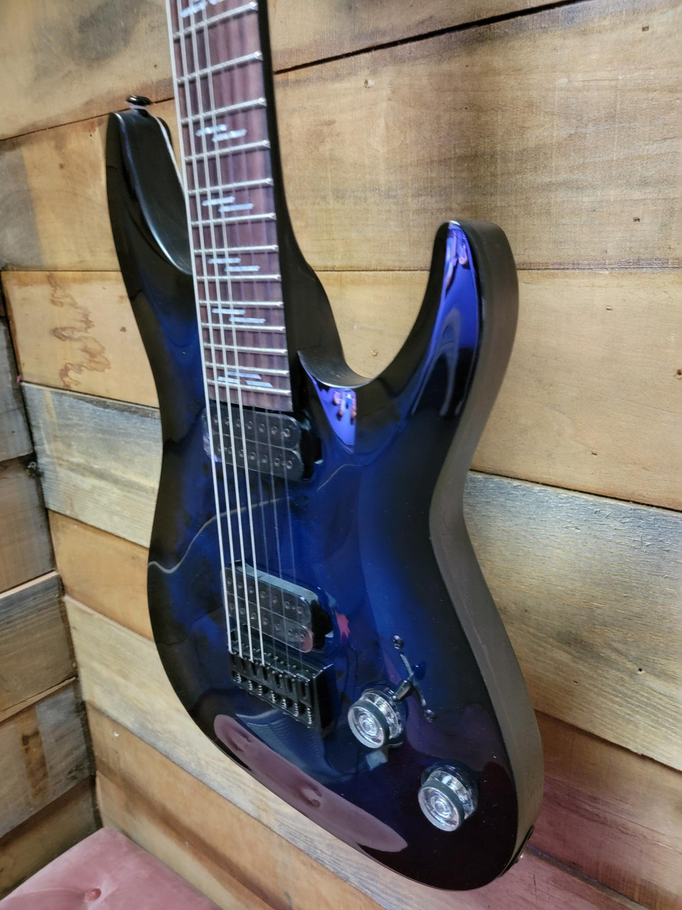 Schecter Guitar Research Omen Elite-7 - See-Thru Blue Burst