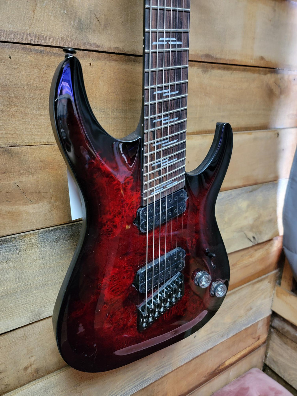 Schecter Guitar Research Omen Elite-7 Multiscale - Black Cherry Burst