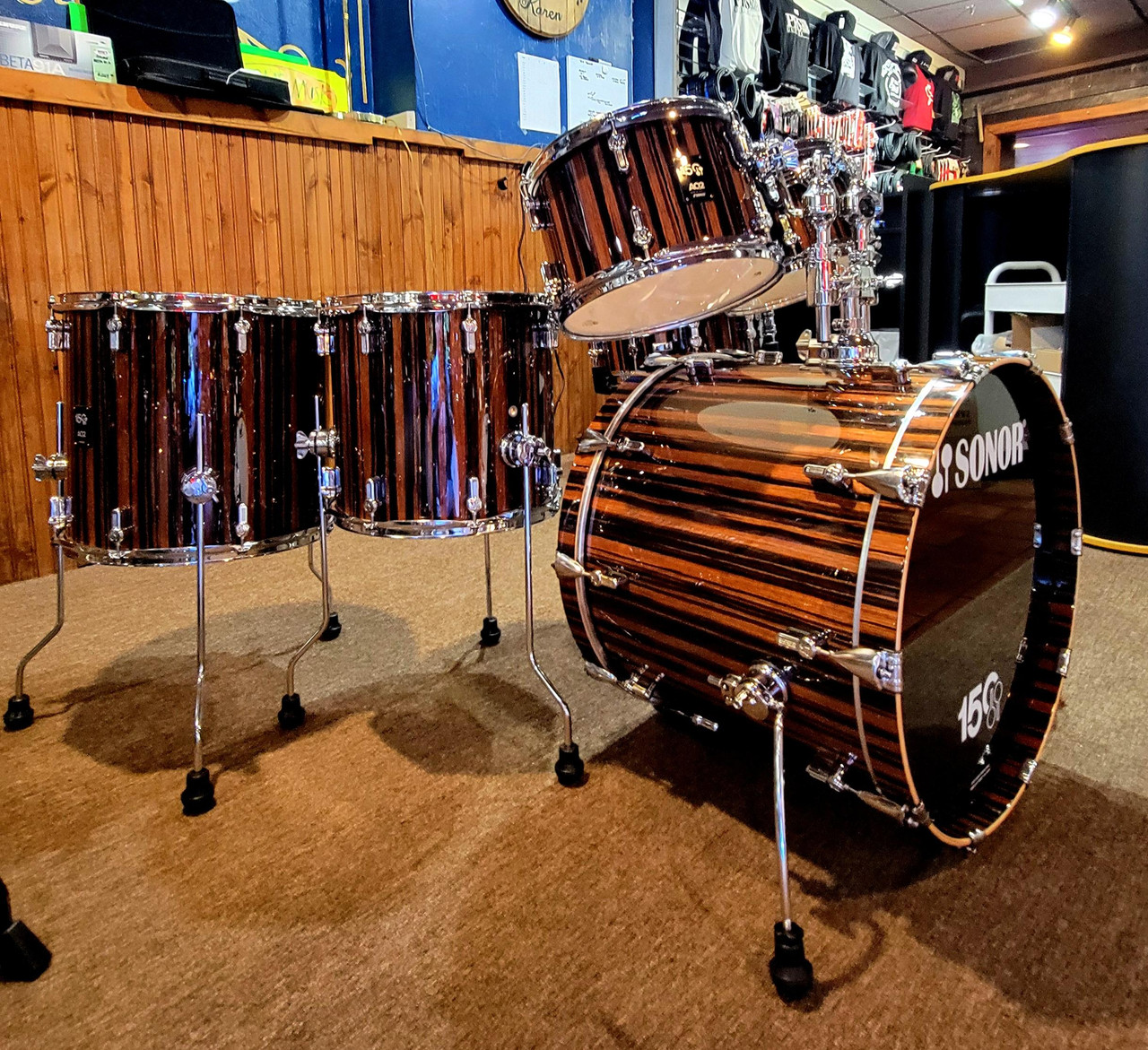 Sonor 150th Anniversary AQ2 Stage 6-piece Shell Pack - Ebony High