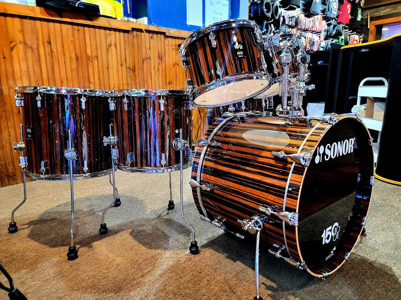 Sonor 150th Anniversary AQ2 Stage 6-piece Shell Pack - Ebony High