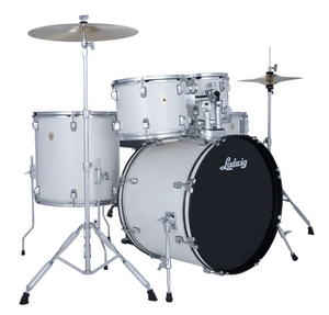 Ludwig Accent 5pc Drumset - Snow Dust w/ Hardware and Cymbals