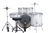Ludwig Accent 5pc Drumset - Snow Dust w/ Hardware and Cymbals