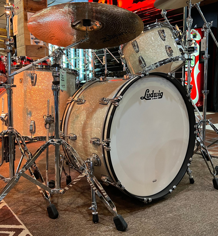 Ludwig Classic Maple Pro Beat 3-piece Shell Pack - Vintage White Marine