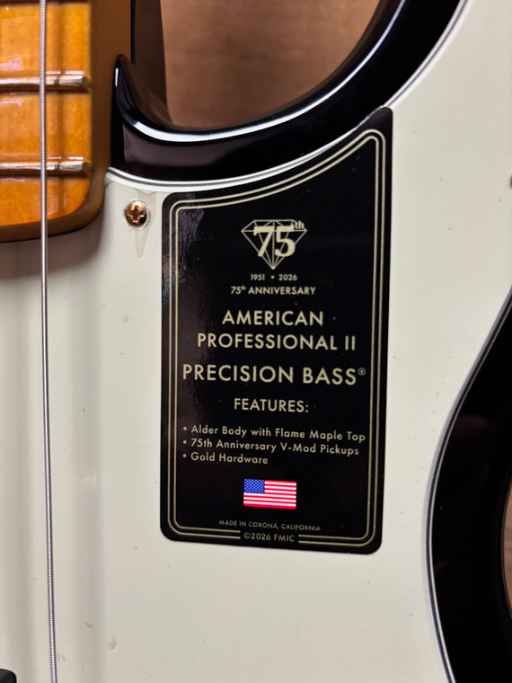 Fender 75th Anniversary American Pro PJ Bass 2-Color Sunburst w/case