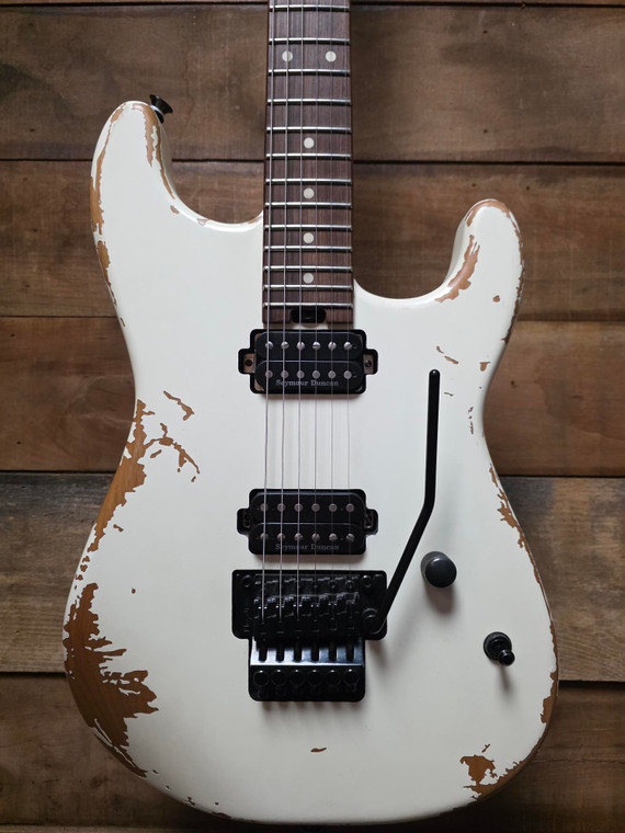 Pro-Mod Relic San Dimas® Style 1 HH FR PF (Pre-Owned) - Weathered White w/ Gig Bag