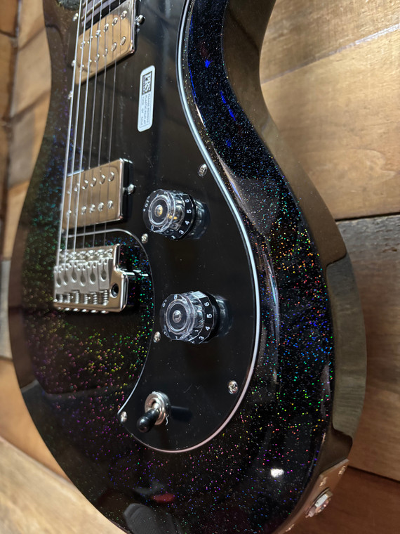 PRS S2 Vela HHT Gloss Black Rainbow Holoflake w/bag