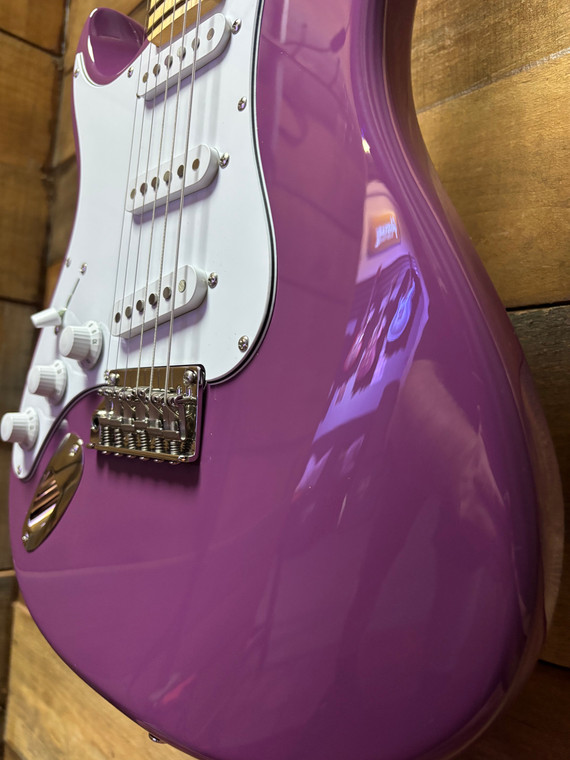 PRS SE Silver Sky Lefty Maple Summit Purple w/bag