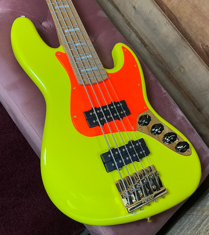 Fender MonoNeon Jazz Bass V - Fluorescent Yellow