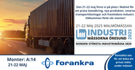 Forankra kommer till Industrimässorna Öresund 