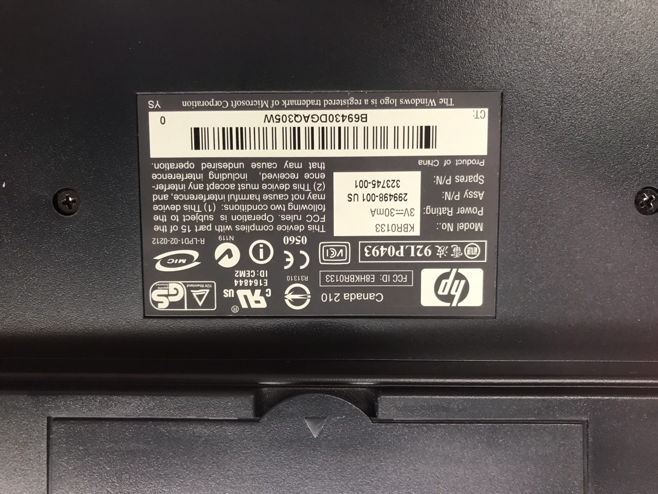 HP KBRA0133 EZ Wireless Keyboard Qwerty (299498-001