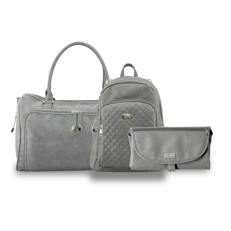 ISOKI DOUBLE ZIP SATCHEL BUNDLE STONE