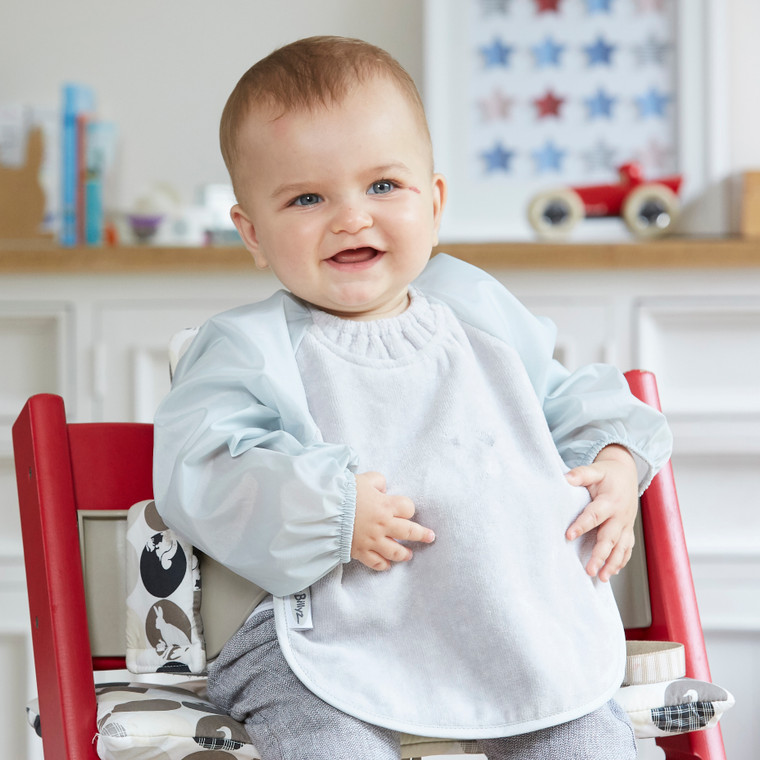 Silver Towel Long Sleeve Bib - Small