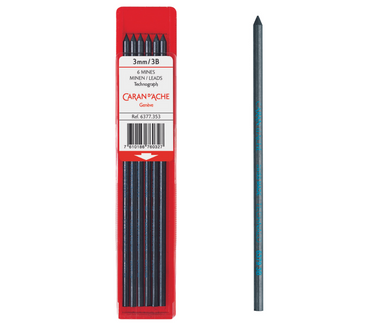 Caran D'Ache Technograph 6077.450 – 3 Mine In Grafite HB, Diametro 2mm Per Matita Fissa