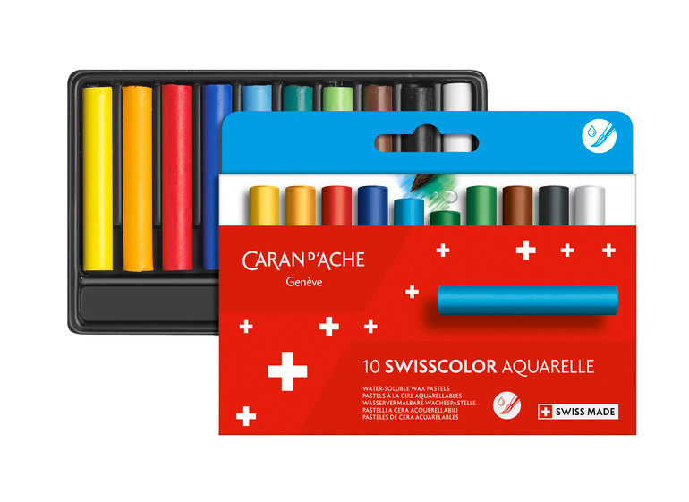 Swisscolor Aquarelle 1/2 Wax Pastels Box 10 Colours Water-soluble | 7502.810