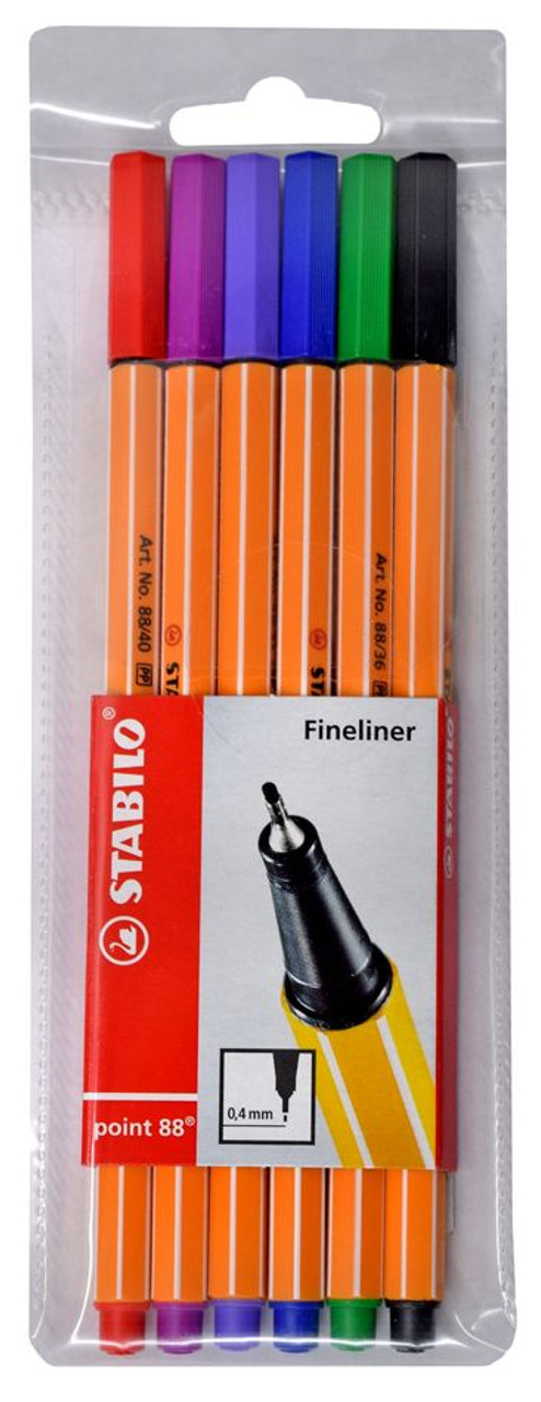 Stabilo Point 88 Fineliner Pen - 0.4 mm - 8 Color Set - Wallet