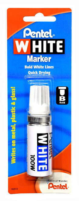 Pentel White Markers 100w, Broad Tip