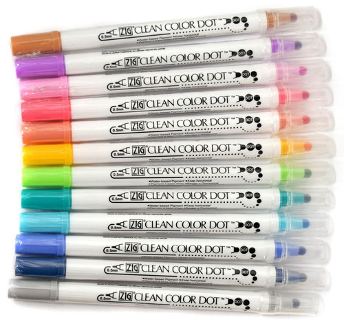 Kuretake Zig Clean Color Dot Marker - Metallic - Set of 6