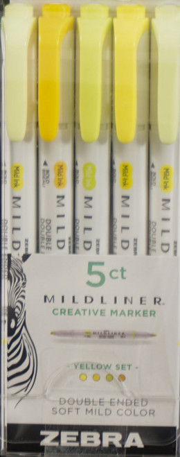 Zebra Mildliner Double Ended Brush Highlighters 5 Pk Sets