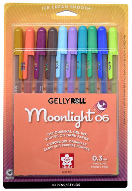 Sakura Gelly Roll Moonlight 06 Fine Tip- Pack of 10 New Colors 58173