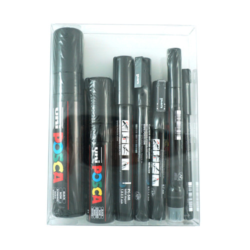 Uni Posca POSCA 7 Piece Set Brush-1MR-1M-3M-5M-8K-17K Set SVK-7PC-BLK